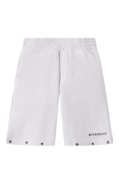 Детские хлопковые шорты GIVENCHY белого цвета, арт. H30710 | Фото 1 (Нос: Не проставлено; Материал подклада: Хлопок; Случай: Повседневный; Мальчики Кросс-КТ: Шорты-спорт; Материал внешний: Хлопок; Ростовка одежда: 5 лет | 110 см, 13 - 15 лет | 158 см, 7 лет | 122 см, 9 лет | 134 см, 12 лет | 152 см)