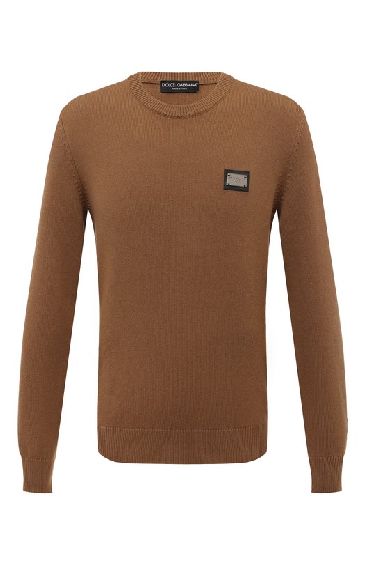 Джемпер из шерсти и кашемира Dolce & Gabbana GX039T/JFMHL Бежевый GX039T/JFMHL