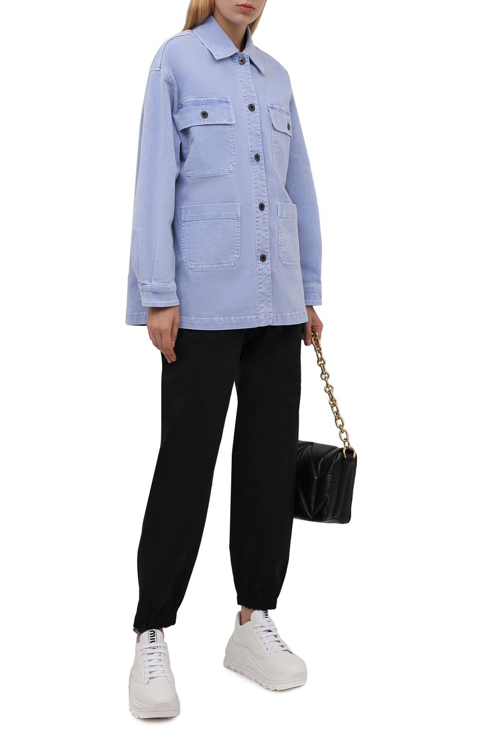 Хлопковые джоггеры MIU MIU, арт. MP1480-1ZHA-F0002, фото 2