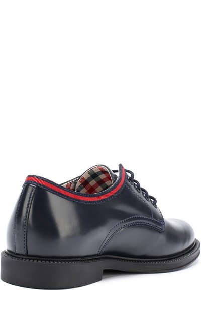 Кожаные дерби с текстильной отделкой GUCCI, арт. 477514/D7310, фото 3