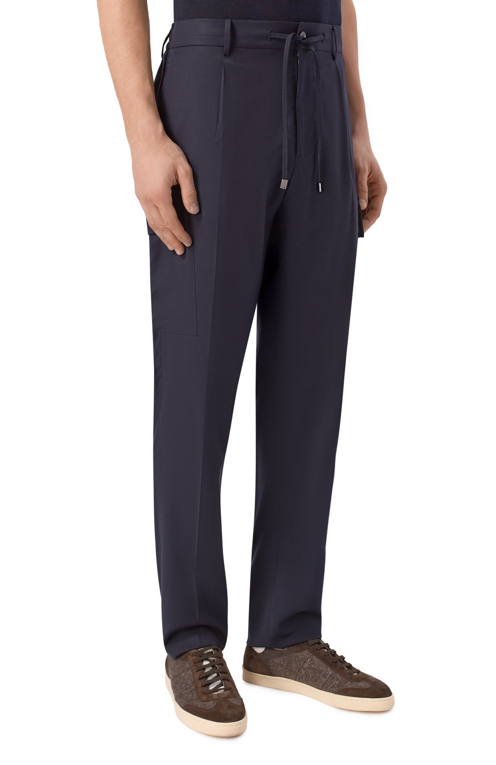 Шерстяные брюки-карго ANDREA CAMPAGNA темно-синего цвета по цене 69850 руб., арт. SPIAGGIA 1P CARG0/RD1750, фото 3 Шерстяные брюки-карго ANDREA CAMPAGNA, арт. SPIAGGIA 1P CARG0/RD1750, фото 3