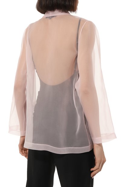 Шелковый жакет TEGIN розового цвета по цене 75600 руб., арт. SJ2387-08, фото 4 Шелковый жакет TEGIN, арт. SJ2387-08, фото 4