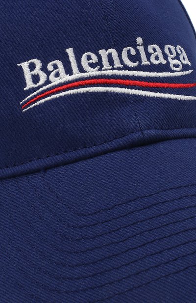 Хлопковая бейсболка BALENCIAGA темно-синего цвета по цене 23200 руб., арт. 505985/310B5, фото 3 Хлопковая бейсболка BALENCIAGA, арт. 505985/310B5, фото 3
