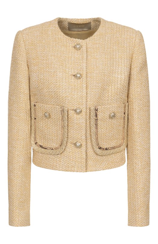Твидовый жакет Elie Saab J0248/TWC01 Бежевый J0248/TWC01