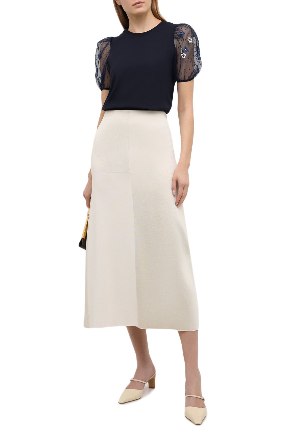 Хлопковая футболка REDVALENTINO синего цвета по цене 29050 руб., арт. VR3MG09Q/5QD, фото 2 Хлопковая футболка REDVALENTINO, арт. VR3MG09Q/5QD, фото 2