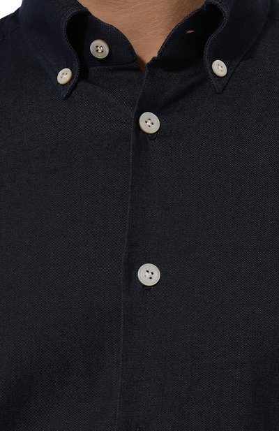 Джинсовая рубашка KITON темно-синего цвета по цене 59950 руб., арт. UCIH0904201, фото 5 Джинсовая рубашка KITON, арт. UCIH0904201, фото 5