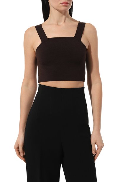 Топ из шерсти и шелка COSY SUNDAY темно-коричневого цвета по цене 37800 руб., арт. S1AT015CG, фото 3 Топ из шерсти и шелка COSY SUNDAY, арт. S1AT015CG, фото 3