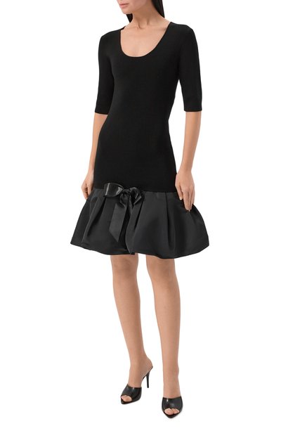 Комбинированное платье NINA RICCI черного цвета по цене 113000 руб., арт. 26AMR0052/ML0614, фото 2 Комбинированное платье NINA RICCI, арт. 26AMR0052/ML0614, фото 2