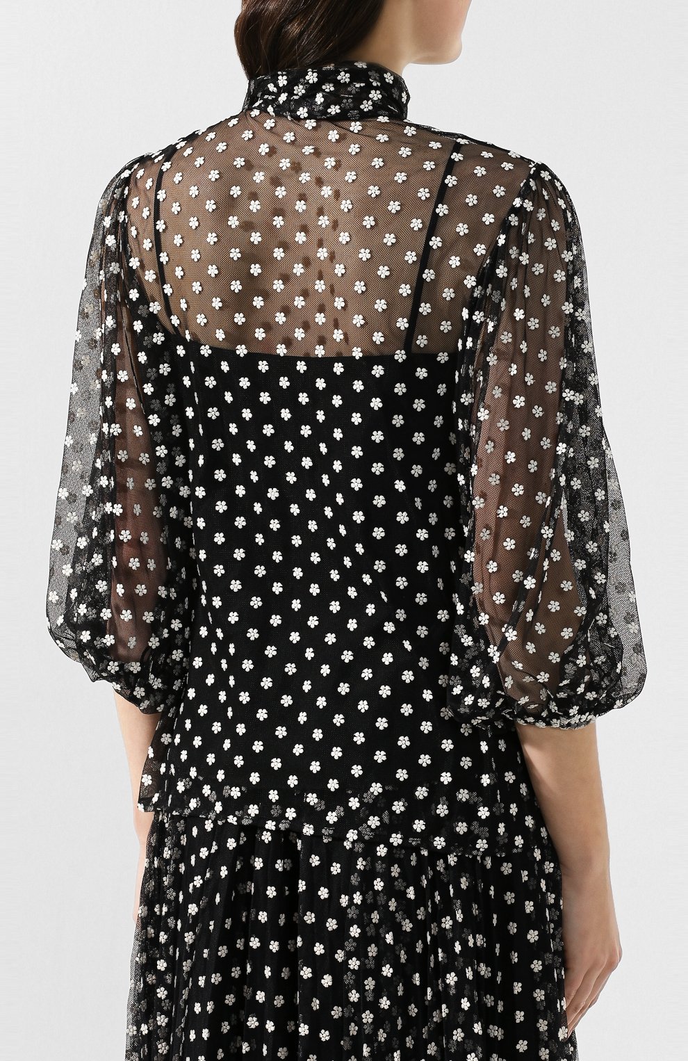 Блузка REDVALENTINO черного цвета по цене 55150 руб., арт. TR3AA00X/4SR, фото 4 Блузка REDVALENTINO, арт. TR3AA00X/4SR, фото 4