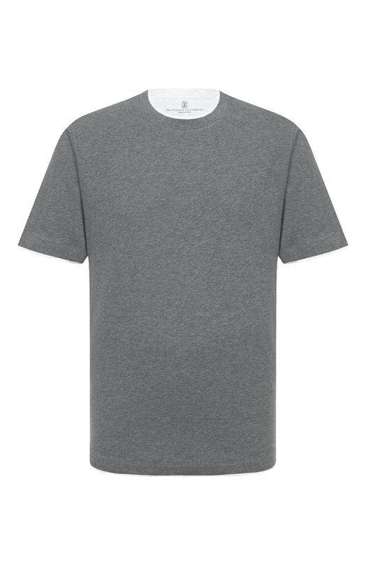 Хлопковая футболка Brunello Cucinelli M0B137427 Серый M0B137427