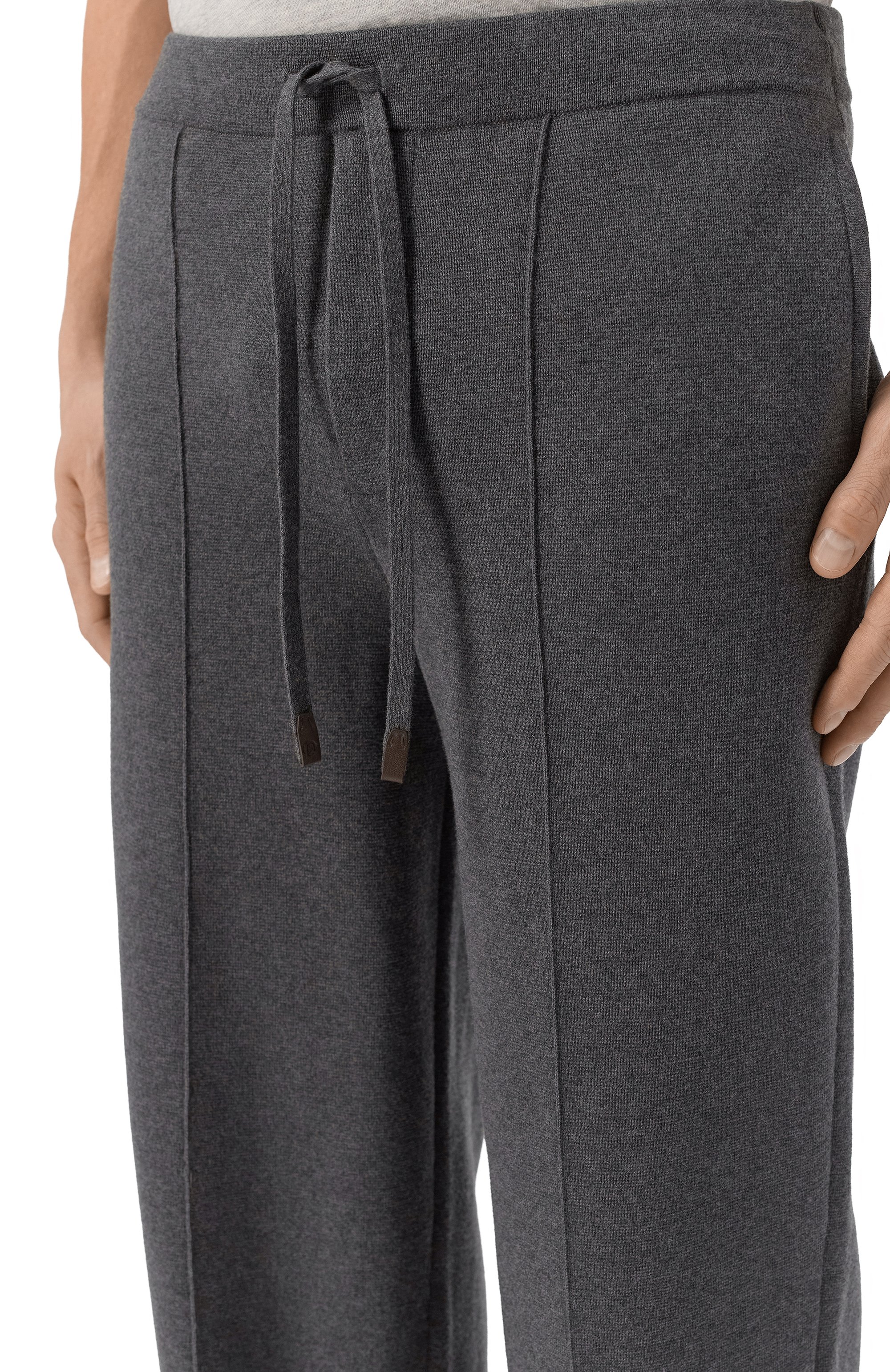 Брюки из шерсти и хлопка 12 STOREEZ темно-серого цвета по цене 26000 руб., арт. 136608, фото 5 Брюки из шерсти и хлопка 12 STOREEZ, арт. 136608, фото 5