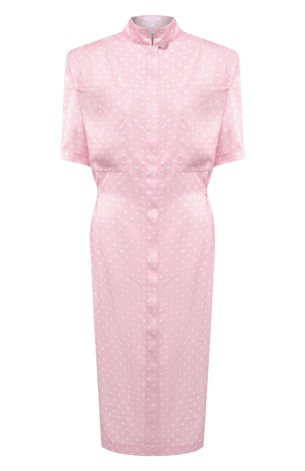 Атласное платье VETEMENTS, арт. WE51DR100P 2607/BABY PINK/WHITE, фото 1