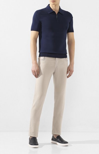 Кожаные слипоны BOTTEGA VENETA темно-синего цвета по цене 73650 руб., арт. 608751/VT031, фото 2 Кожаные слипоны BOTTEGA VENETA, арт. 608751/VT031, фото 2