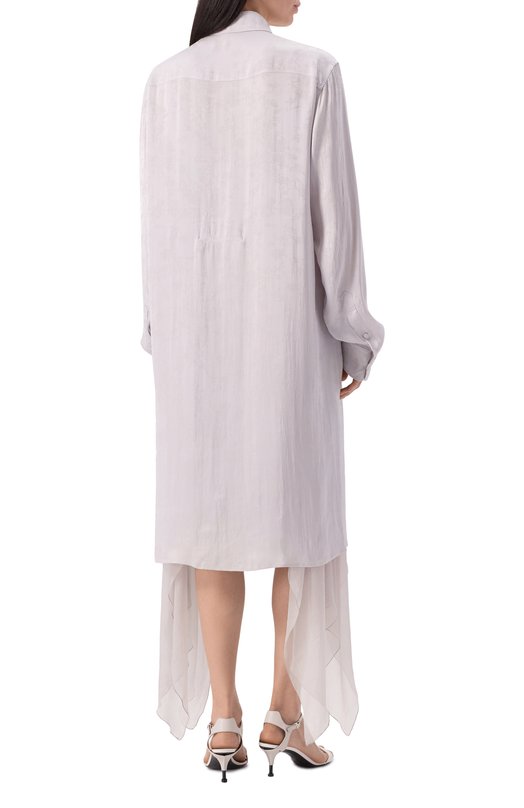 Блузка из вискозы и шелка Ann Demeulemeester B0011914/FA611 Серый  B0011914/FA611 Фото 4