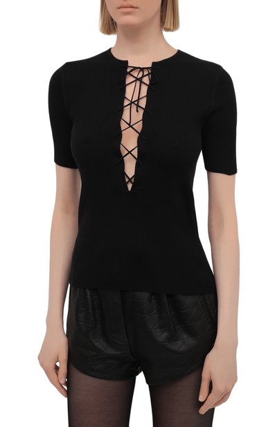 Топ SAINT LAURENT черного цвета по цене 103500 руб., арт. 658741/YAPK2, фото 3 Топ SAINT LAURENT, арт. 658741/YAPK2, фото 3