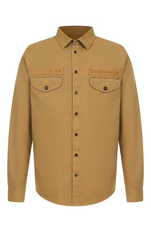 Хлопковая рубашка Dsquared2 S74DM0952/D35264 Бежевый S74DM0952/D35264