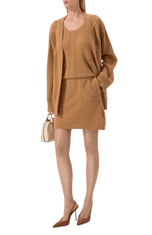 Юбка из шерсти и кашемира Elie Saab SK256/CK015 Бежевый  SK256/CK015 Фото 2