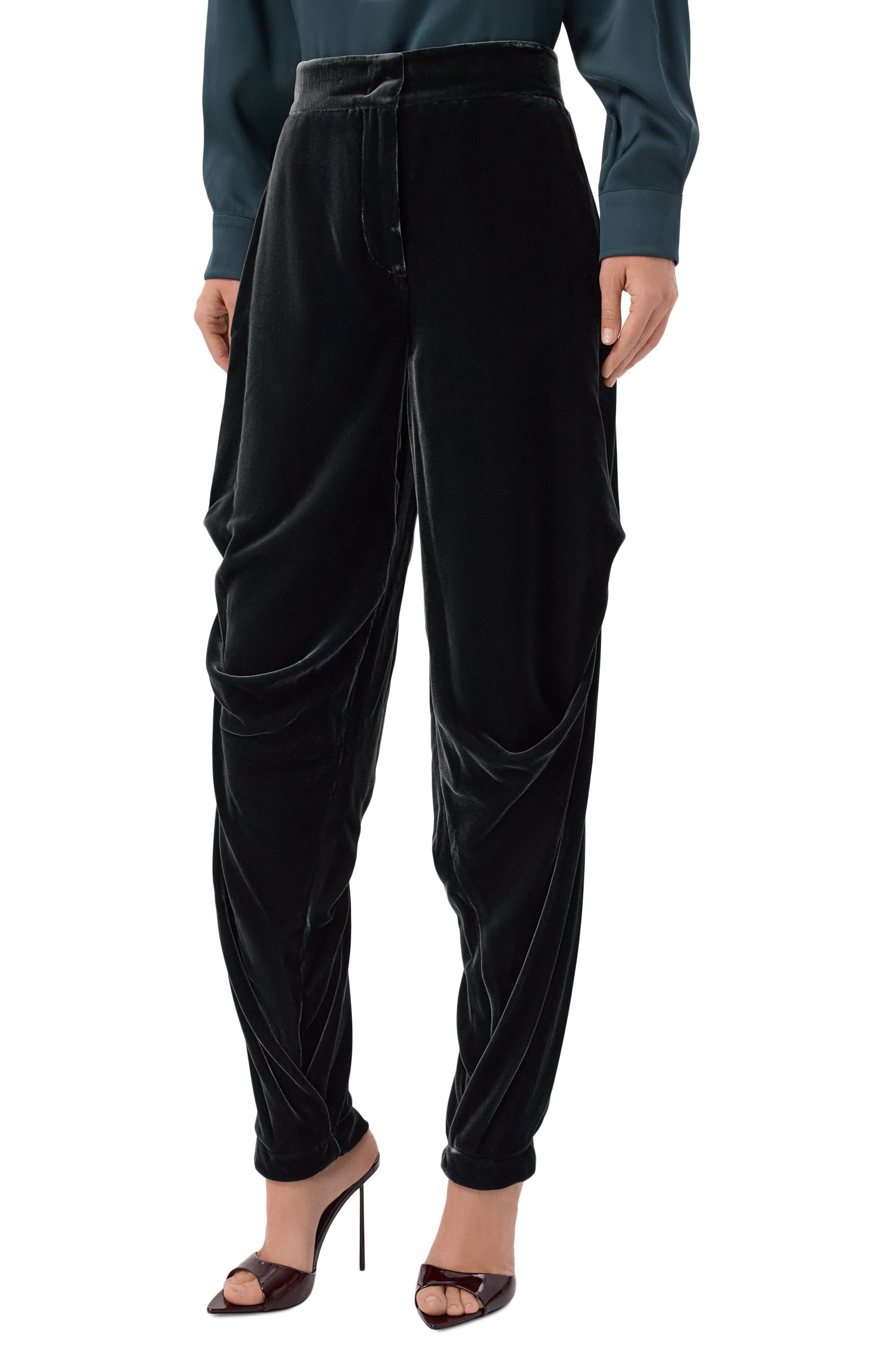 Бархатные брюки GIORGIO ARMANI темно-серого цвета по цене 399500 руб., арт. GW003535/TE10831, фото 3 Бархатные брюки GIORGIO ARMANI, арт. GW003535/TE10831, фото 3