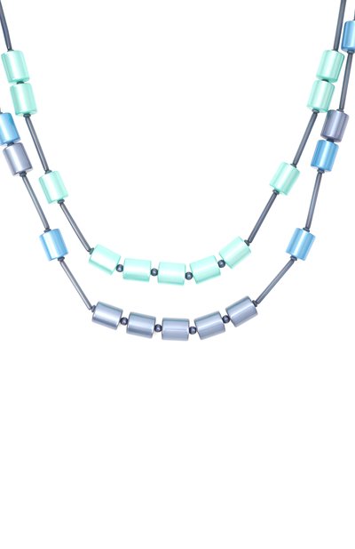 Колье EMPORIO ARMANI бирюзового цвета по цене 35150 руб., арт. EW001797 AF15490, фото 3 Колье EMPORIO ARMANI, арт. EW001797 AF15490, фото 3