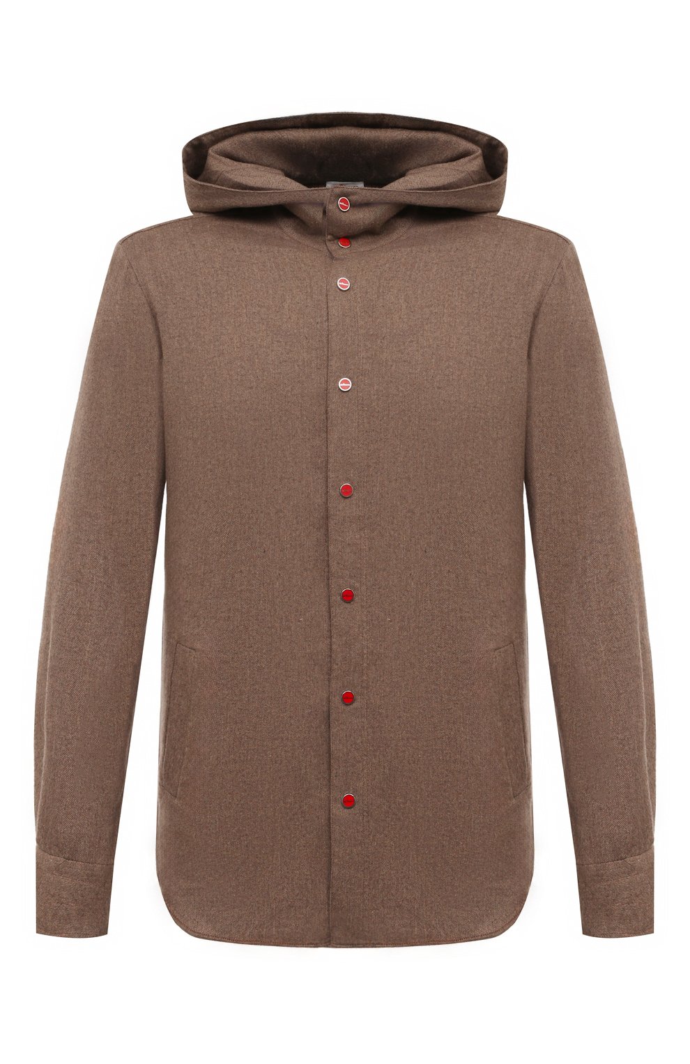 Хлопковая рубашка KITON коричневого цвета по цене 85700 руб., арт. UMCMARH0906109, фото 1 Хлопковая рубашка KITON, арт. UMCMARH0906109, фото 1