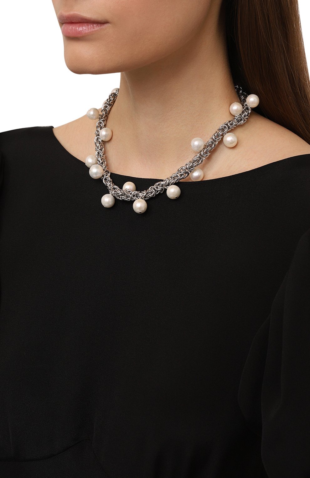 Колье VIEN серебряного цвета по цене 45900 руб., арт. 2424-190, фото 2 Колье VIEN, арт. 2424-190, фото 2