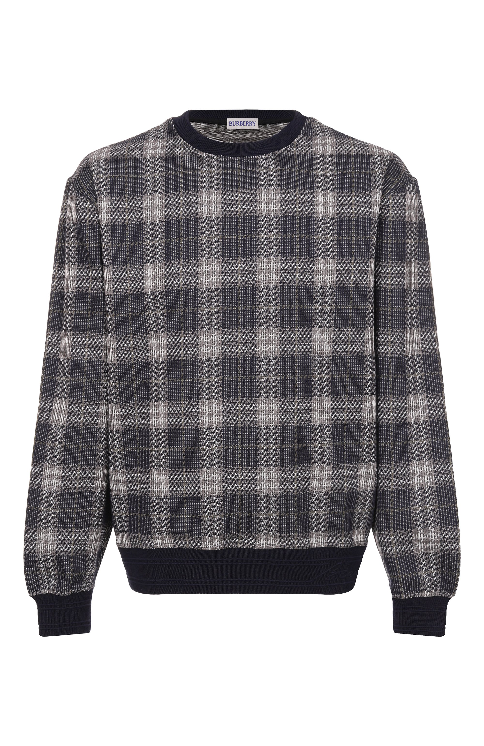 Хлопковый свитшот BURBERRY темно-синего цвета по цене 124000 руб., арт. 8101753, фото 1 Хлопковый свитшот BURBERRY, арт. 8101753, фото 1