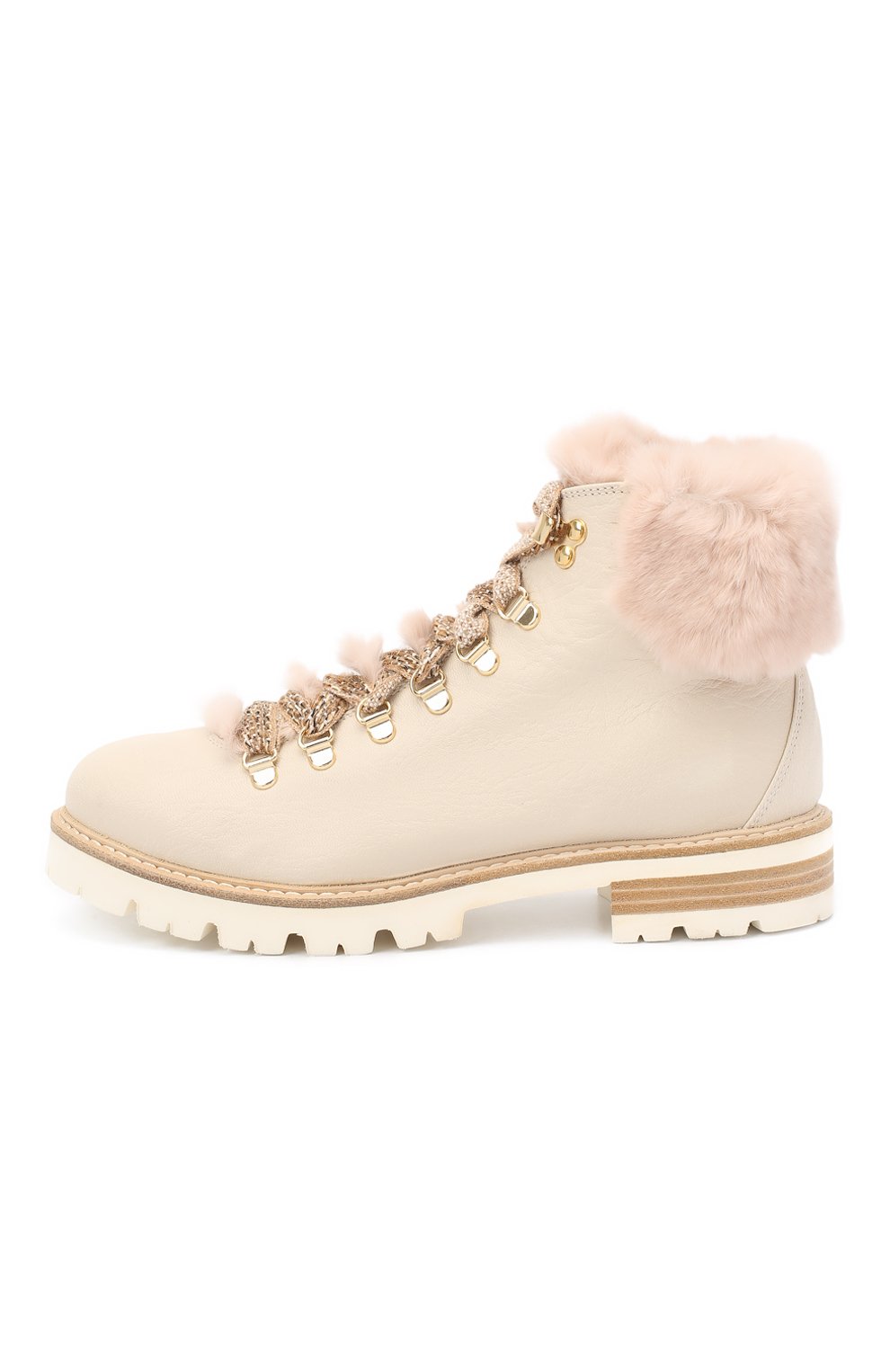 Кожаные ботинки AGL бежевого цвета по цене 46950 руб., арт. D716548M0KE6849730, фото 3 Кожаные ботинки AGL, арт. D716548M0KE6849730, фото 3