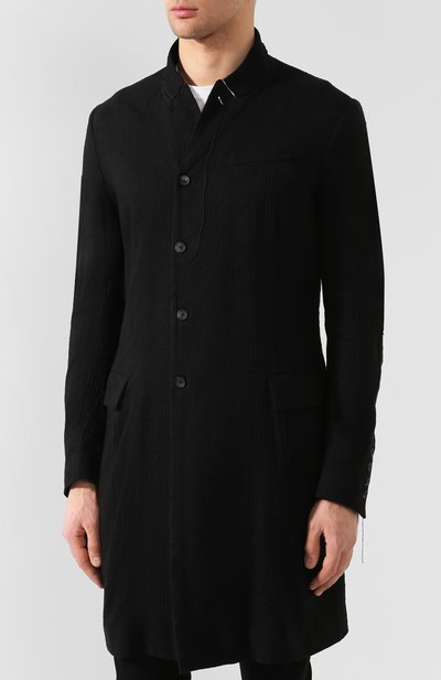 Пальто из смеси льна и хлопка MASNADA черного цвета по цене 79950 руб., арт. M2210, фото 3 Пальто из смеси льна и хлопка MASNADA, арт. M2210, фото 3