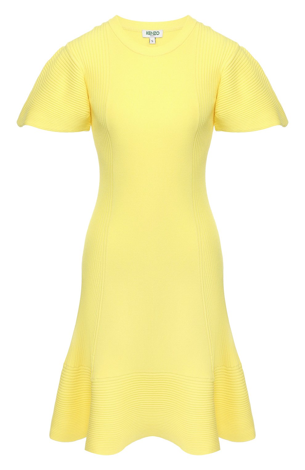 Платье из вискозы KENZO желтого цвета по цене 33700 руб., арт. 2R0418834, фото 1 Платье из вискозы KENZO, арт. 2R0418834, фото 1