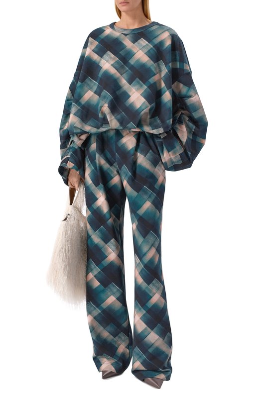 Хлопковые брюки Dries Van Noten 252-011142-2614 Зелёный  252-011142-2614 Фото 2