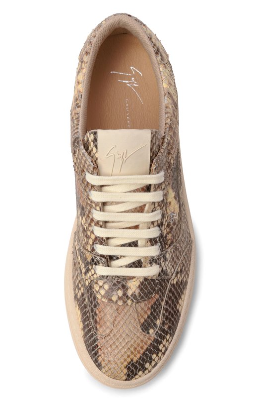 Кожаные кеды Giuseppe Zanotti Design RS60002 Бежевый  RS60002 Фото 6