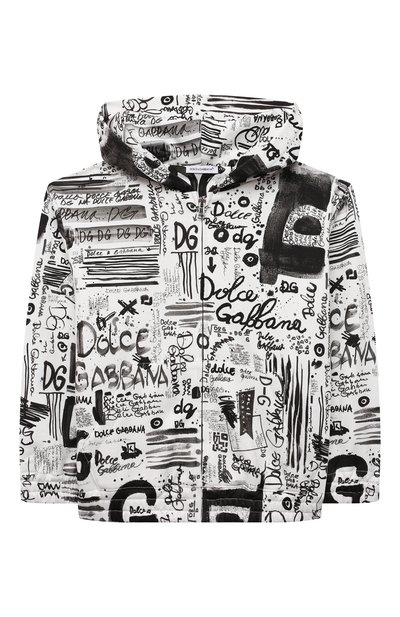 Хлопковая толстовка DOLCE & GABBANA черно-белого цвета по цене 29700 руб., арт. L4JWBS/HS7FY/2-6, фото 1 Хлопковая толстовка DOLCE & GABBANA, арт. L4JWBS/HS7FY/2-6, фото 1