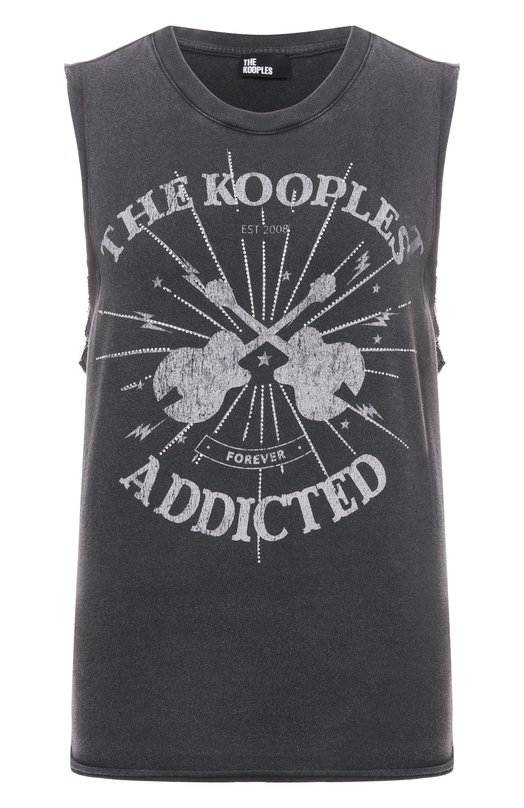Хлопковый топ The Kooples FDEB30002K Серый FDEB30002K