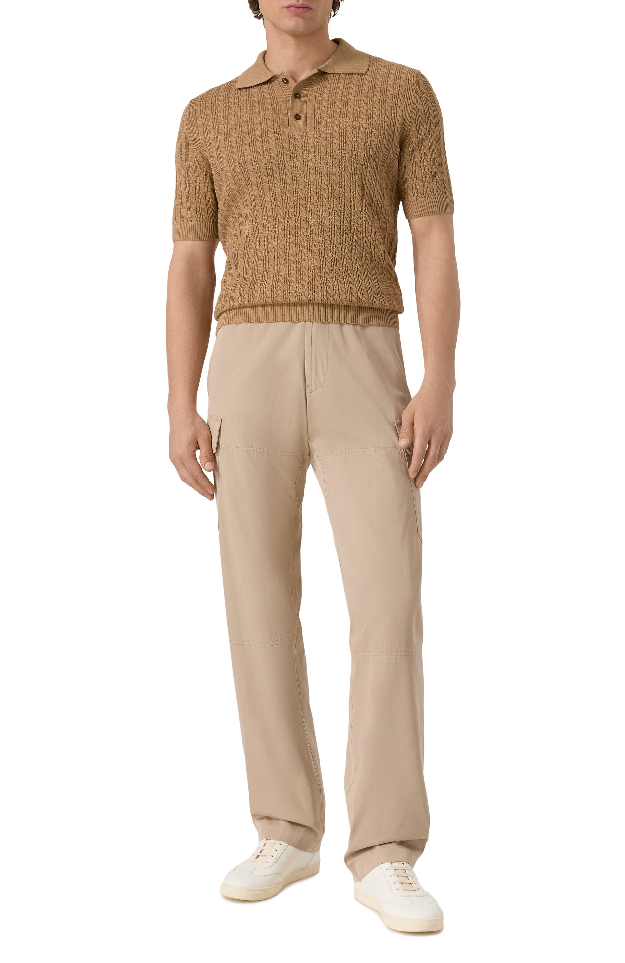 Брюки-карго из хлопка и шелка ZILLI бежевого цвета по цене 173000 руб., арт. CPPT09M010790043U, фото 2 Брюки-карго из хлопка и шелка ZILLI, арт. CPPT09M010790043U, фото 2