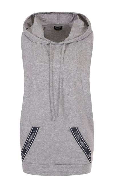 Женский хлопковый топ с капюшоном EMPORIO ARMANI, арт. 163999/8P317