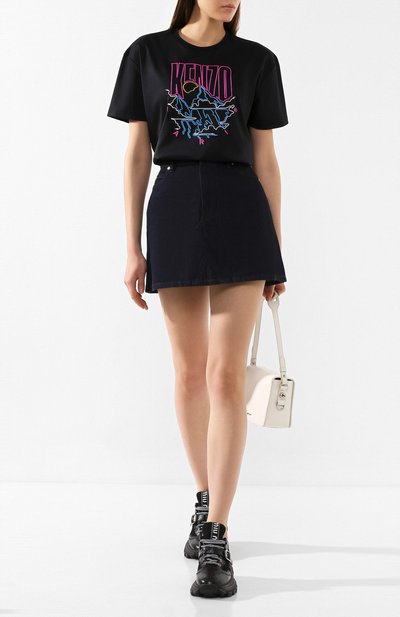Хлопковая футболка KENZO черного цвета по цене 27600 руб., арт. F962TS950939, фото 2 Хлопковая футболка KENZO, арт. F962TS950939, фото 2
