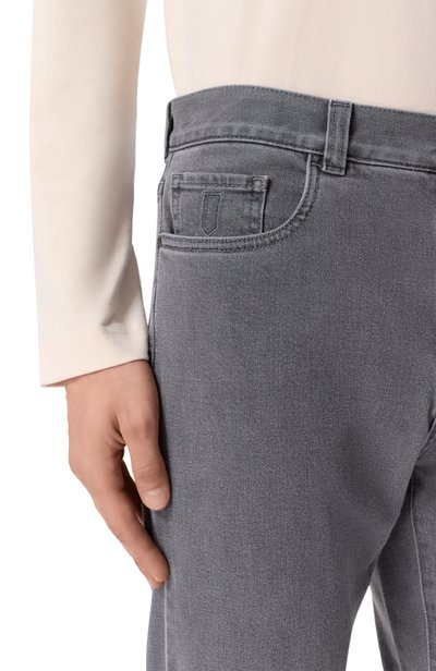 Джинсы regular fit CANALI серого цвета по цене 68200 руб., арт. 91719/PX01028, фото 5 Джинсы regular fit CANALI, арт. 91719/PX01028, фото 5
