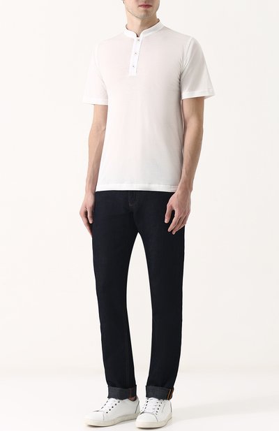 Хлопковое поло с воротником-стойкой KITON, арт. UK842E18HE30002, фото 2