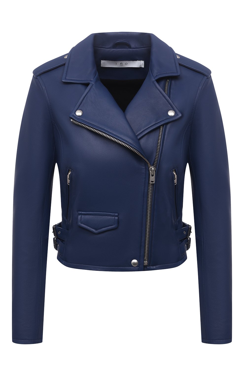 Кожаная куртка IRO темно-синего цвета по цене 108500 руб., арт. WP09ASHVILLE, фото 1 Кожаная куртка IRO, арт. WP09ASHVILLE, фото 1