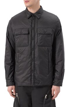 Мужская утепленная куртка-рубашка DSQUARED2 черного цвета, арт. S74DM0907/S54981 | Фото 3 (Материал сплава: Проставлено; Драгоценные камни: Проставлено; Длина (верхняя одежда): Короткие; Рукава: Длинные; Мужское Кросс-КТ: Куртка-рубашка; Стили: Кэжуэл; Материал внешний: Синтетический материал)