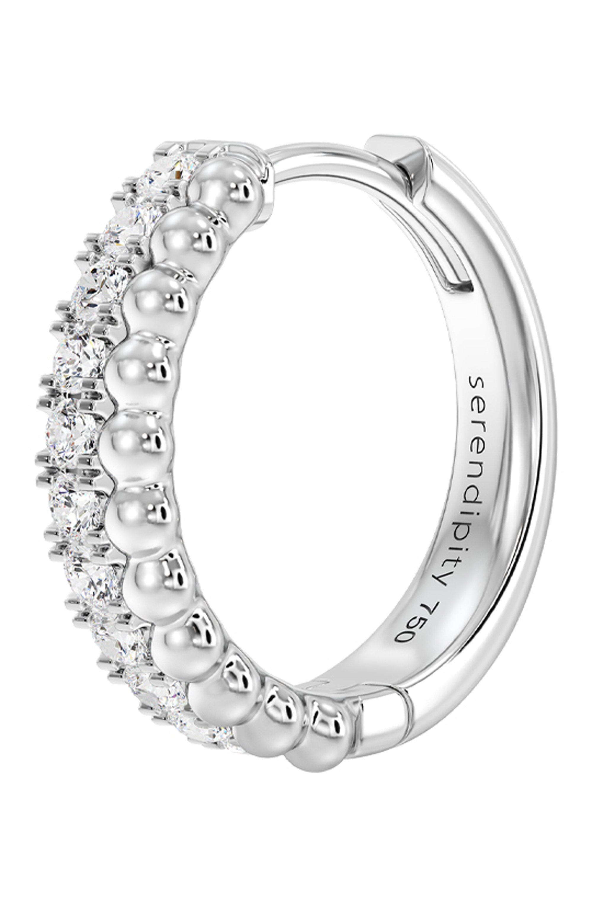 Серьга SERENDIPITY бесцветного цвета по цене 212750 руб., арт. EJE0031W, фото 1 Серьга SERENDIPITY, арт. EJE0031W, фото 1