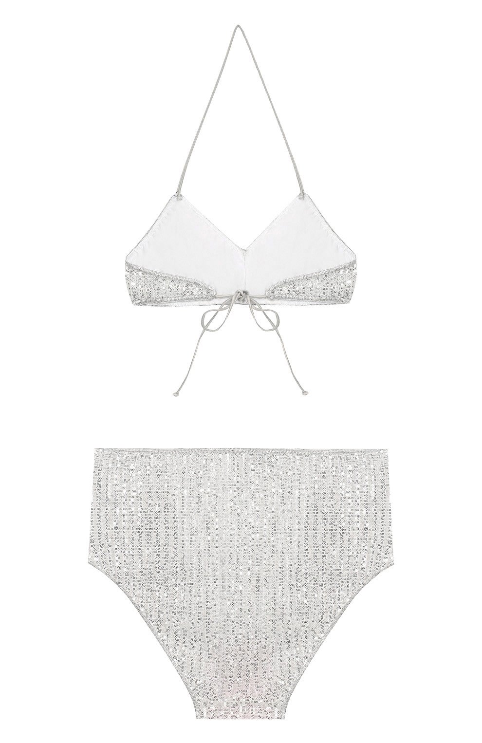 Раздельный купальник OSEREE серебряного цвета по цене 16600 руб., арт. BMS904 G/BRA HIGH WAISTED PAILLETTES/MID, фото 2 Раздельный купальник OSEREE, арт. BMS904 G/BRA HIGH WAISTED PAILLETTES/MID, фото 2