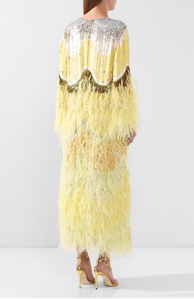 Платье с отделкой перьями VALENTINO, арт. TB0VARE52UP, фото 4