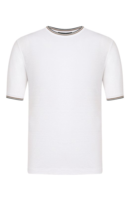 Льняная футболка Stefano Ricci K919070G10/T26104 Белый K919070G10/T26104