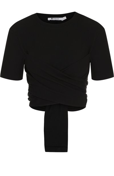 Женский однотонный хлопковый кроп-топ ALEXANDERWANG.T, арт. 4C481119B0