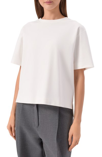 Хлопковая футболка WEEKEND MAX MARA белого цвета по цене 11550 руб., арт. WKDMULTID, фото 3 Хлопковая футболка WEEKEND MAX MARA, арт. WKDMULTID, фото 3