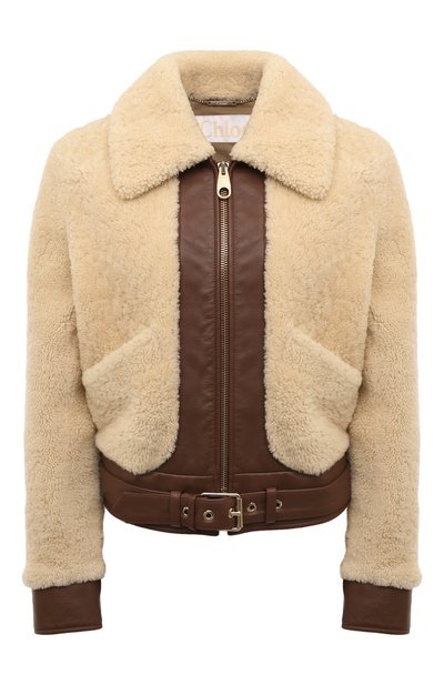 Женская кожаная куртка с меховой отделкой CHLOÉ, арт. CHC23ACV05/204