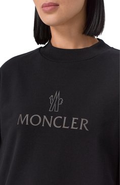 Женский хлопковый свитшот MONCLER GRENOBLE черного цвета, арт. 8G00018/899WD | Фото 5 (Материал внешний: Хлопок; Длина (для топов): Стандартные; Рукава: Длинные; Стили: Кэжуэл; Женское Кросс-КТ: Свитшот-одежда)