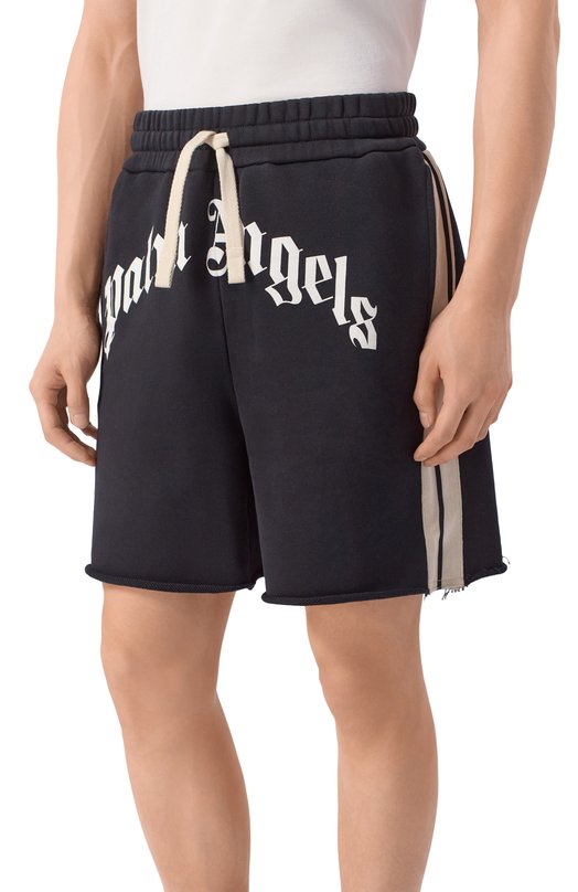 Хлопковые шорты Palm Angels PMCI02DS26FLE001 Чёрный  PMCI02DS26FLE001 Фото 3