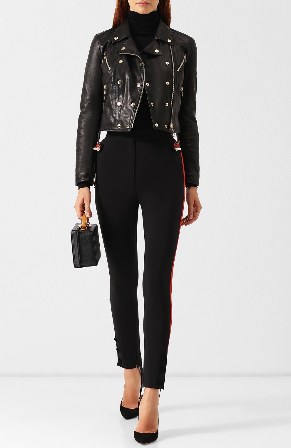 Кожаная куртка на молнии DOLCE & GABBANA, арт. F9829L/HULAW, фото 2